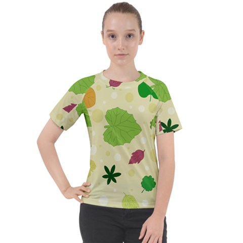 Leaves-140 Women s Sport Raglan Tee by nateshop