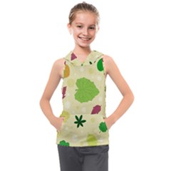 Leaves-140 Kids  Sleeveless Hoodie