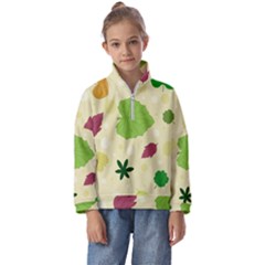 Leaves-140 Kids  Half Zip Hoodie by nateshop