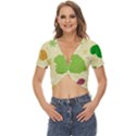 Leaves-140 Twist Front Crop Top View1