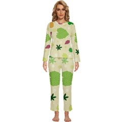 Leaves-140 Womens  Long Sleeve Lightweight Pajamas Set by nateshop