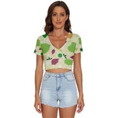 Leaves-140 V-neck Crop Top by nateshop