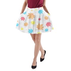 Leaves-141 A-line Pocket Skirt by nateshop