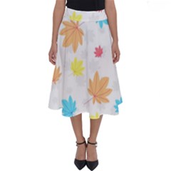 Leaves-141 Perfect Length Midi Skirt