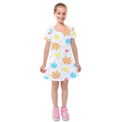 Leaves-141 Kids  Short Sleeve Velvet Dress by nateshop