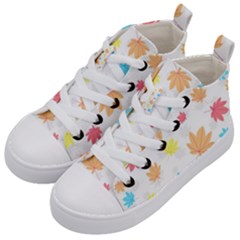 Leaves-141 Kids  Mid-top Canvas Sneakers