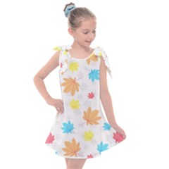 Leaves-141 Kids  Tie Up Tunic Dress by nateshop