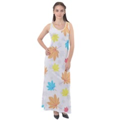 Leaves-141 Sleeveless Velour Maxi Dress by nateshop