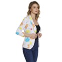 Leaves-141 Women s One-Button 3/4 Sleeve Short Jacket View3