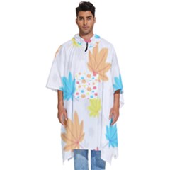 Leaves-141 Men s Hooded Rain Ponchos by nateshop