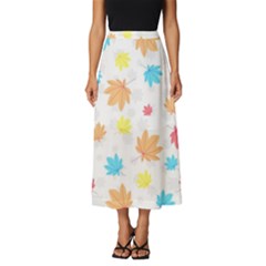 Leaves-141 Classic Midi Chiffon Skirt