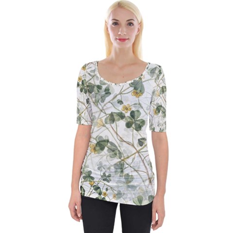 Leaves-142 Wide Neckline Tee by nateshop