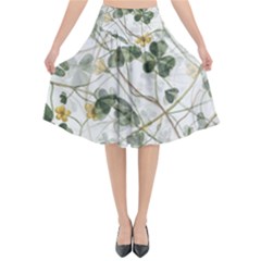 Leaves-142 Flared Midi Skirt by nateshop