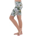 Leaves-142 Kids  Lightweight Velour Cropped Yoga Leggings View2