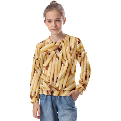 Pasta-79 Kids  Long Sleeve Tee With Frill  by nateshop