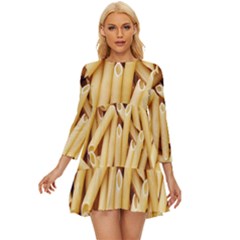 Pasta-79 Long Sleeve Babydoll Dress by nateshop