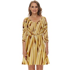 Pasta-79 Shoulder Cut Out Zip Up Dress by nateshop