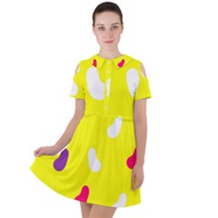 Pattern-yellow - 1 Short Sleeve Shoulder Cut Out Dress  by nateshop