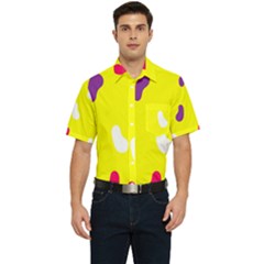 Pattern-yellow - 1 Men s Short Sleeve Pocket Shirt  by nateshop