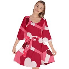 Pink-17 Velour Kimono Dress