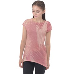 Pink-66 Cap Sleeve High Low Top by nateshop