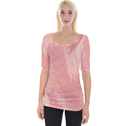 Pink-66 Wide Neckline Tee by nateshop