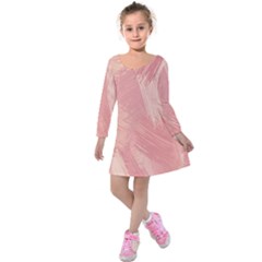 Pink-66 Kids  Long Sleeve Velvet Dress by nateshop