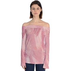 Pink-66 Off Shoulder Long Sleeve Top by nateshop