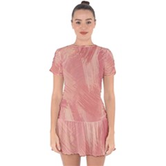 Pink-66 Drop Hem Mini Chiffon Dress by nateshop