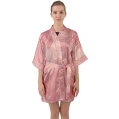 Pink-66 Half Sleeve Satin Kimono 