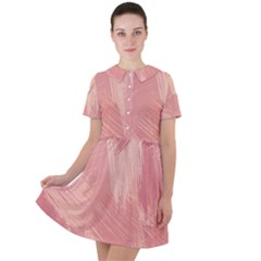 Pink-66 Short Sleeve Shoulder Cut Out Dress  by nateshop