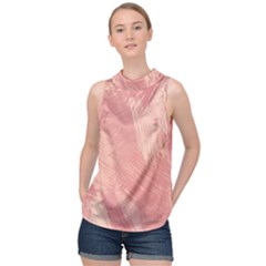 Pink-66 High Neck Satin Top by nateshop