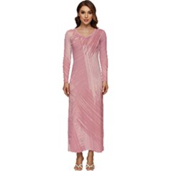 Pink-66 Long Sleeve Longline Maxi Dress by nateshop