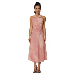 Pink-66 Sleeveless Cross Front Cocktail Midi Chiffon Dress by nateshop