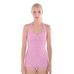 Pink-75 Boyleg Halter Swimsuit  by nateshop