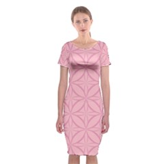 Pink-75 Classic Short Sleeve Midi Dress by nateshop