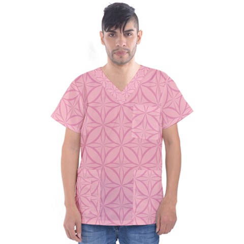 Pink-75 Men s V-neck Scrub Top by nateshop