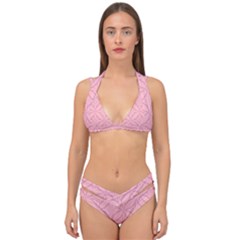 Pink-75 Double Strap Halter Bikini Set by nateshop