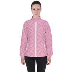 Pink-75 Women s High Neck Windbreaker by nateshop