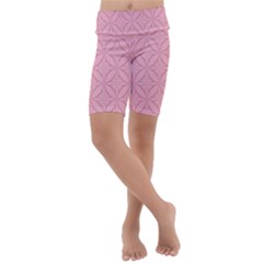 Pink-75 Kids  Lightweight Velour Cropped Yoga Leggings by nateshop