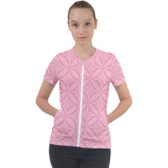 Pink-75 Short Sleeve Zip Up Jacket by nateshop