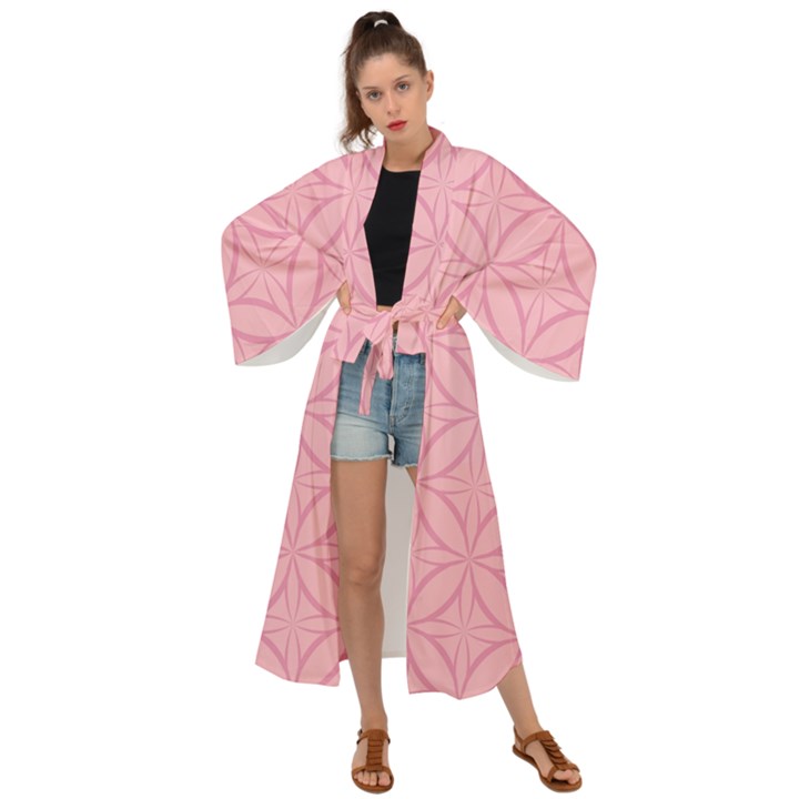 Pink-75 Maxi Kimono