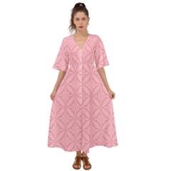 Pink-75 Kimono Sleeve Boho Dress by nateshop