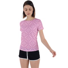 Pink-75 Back Circle Cutout Sports Tee by nateshop