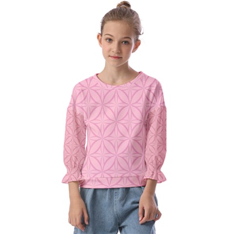 Pink-75 Kids  Cuff Sleeve Top by nateshop