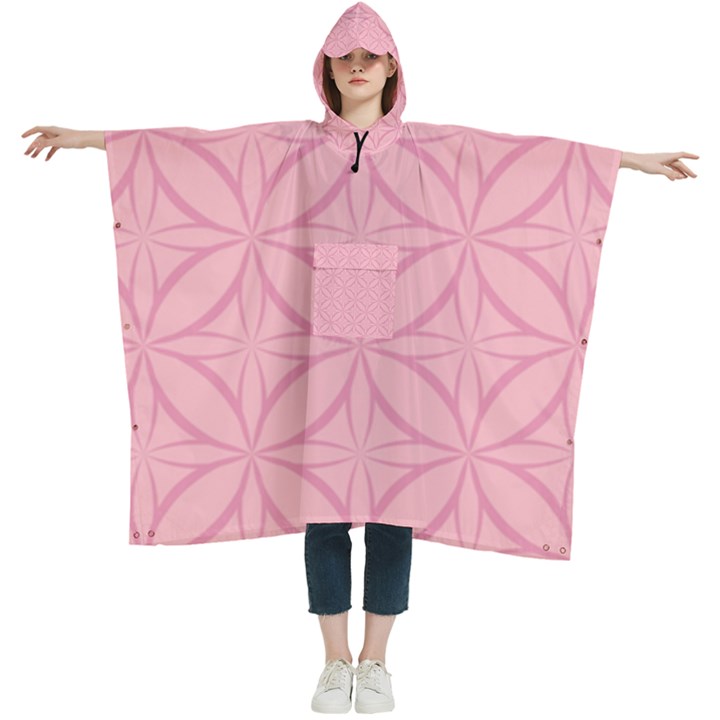 Pink-75 Women s Hooded Rain Ponchos