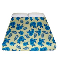 Rose-blue Fitted Sheet (queen Size) by nateshop