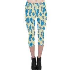 Rose-blue Capri Leggings  by nateshop