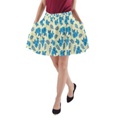 Rose-blue A-line Pocket Skirt by nateshop