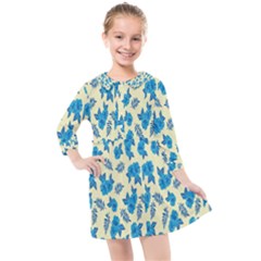 Rose-blue Kids  Quarter Sleeve Shirt Dress by nateshop